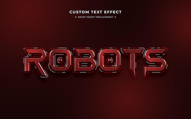 Robot futurista efecto de estilo de texto 3d