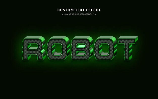 robot futurista efecto de estilo de texto 3d