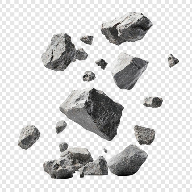 Las rocas que caen Una cascada de granito gris
