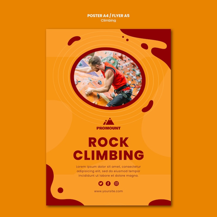 PSD Gratis rock climbing flyer template