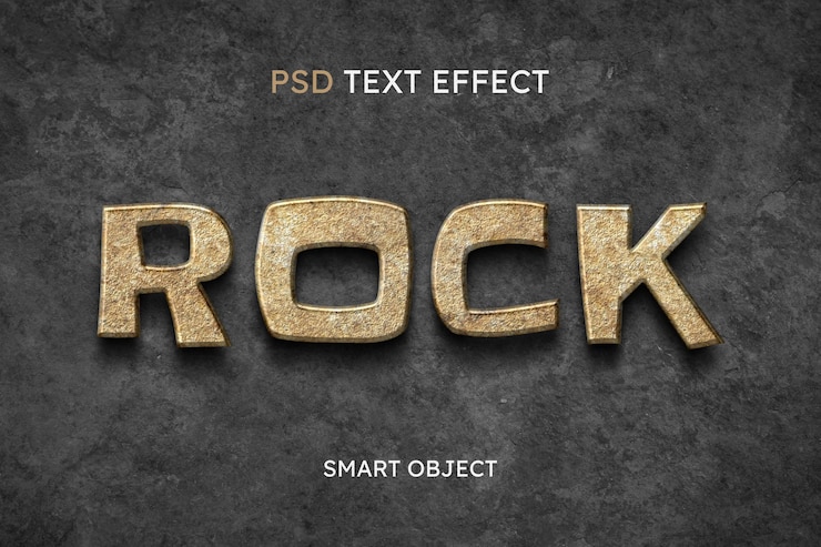 PSD Gratis rock text style effect