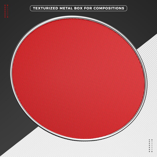 Rode realistische metalen ronde doos voor compositie