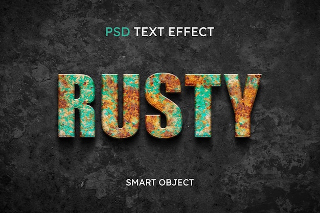 Gratis PSD roestig tekststijleffect