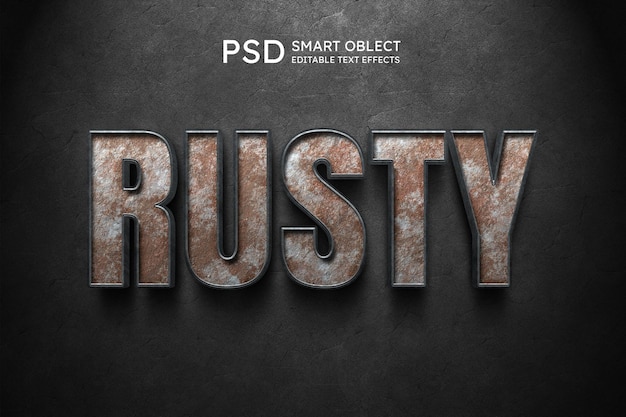 Gratis PSD roestig tekststijleffect