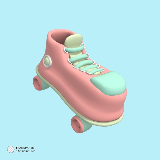 Gratis PSD rolschaatsen pictogram geïsoleerde 3d render illustratie