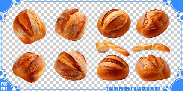 PSD gratuito rotoli di pane appena cotti su uno sfondo trasparente