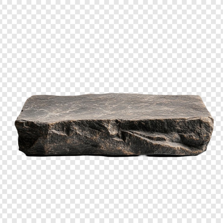 Gratis PSD rough hewn stone slab rustic texture natuurlijke rotsoppervlakte geïsoleerd op witte achtergrond perfect voor productvertoning