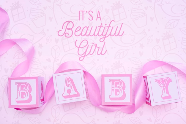 Roze geslacht onthult baby shower voor meisje Gratis Psd