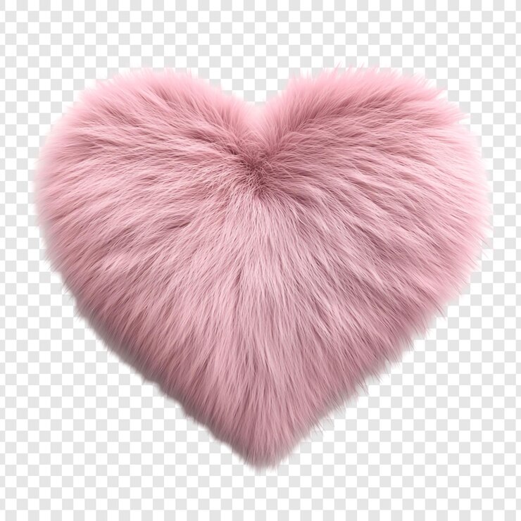 Gratis PSD roze pluizige hart een symbool van liefde en genegenheid