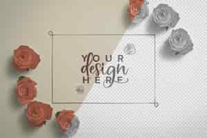 Gratis PSD rozen frame achtergrond mockup