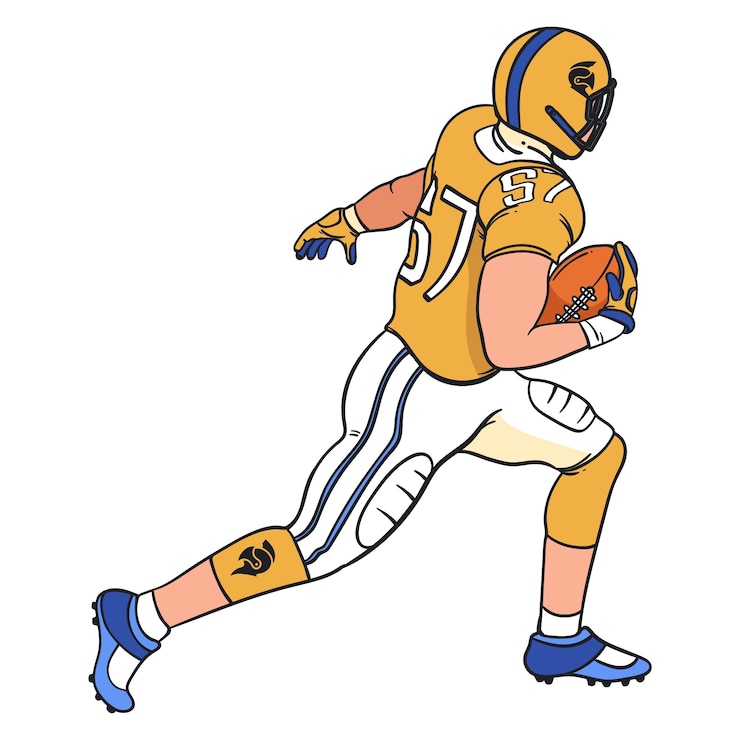 PSD Gratis rugby player outline illustration