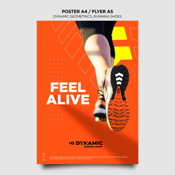 PSD Gratis running shoes poster template