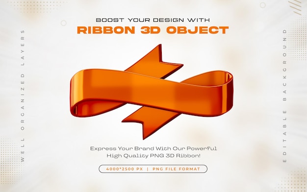 Gratis PSD rust ribbon icon isolated 3d render illustratie