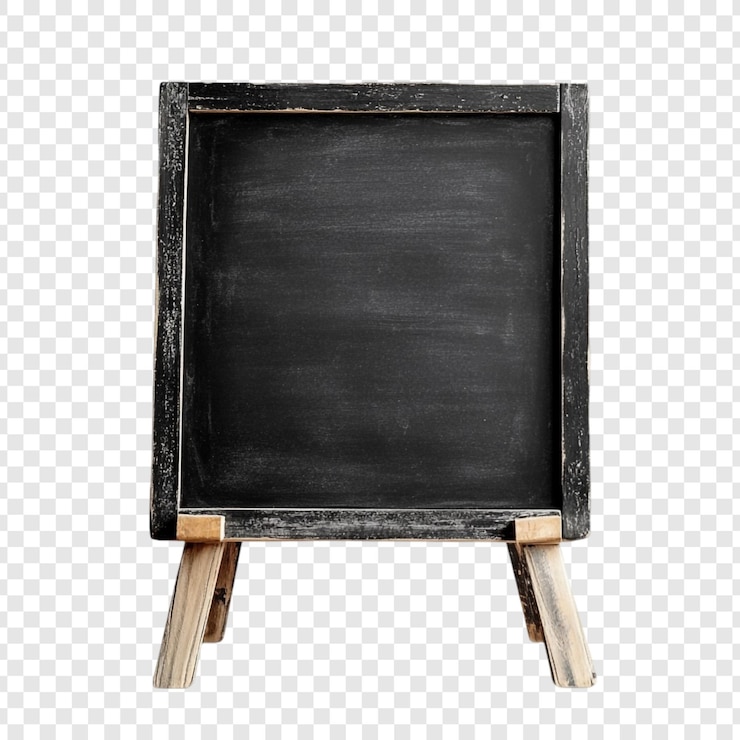 Gratis PSD rustic black chalkboard easel stand voor menu boodschap of aankondiging