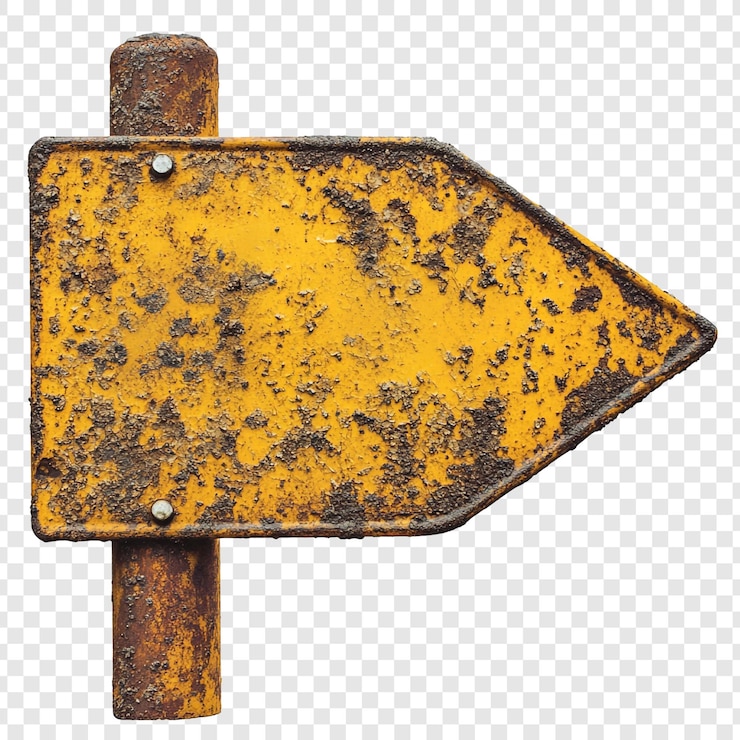 Gratis PSD rusty arrow sign vintage metalen wijzer