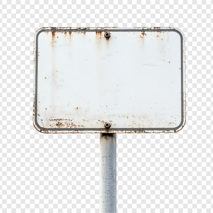 PSD gratuito rusty blank signpost modello di pubblicità stradale vintage