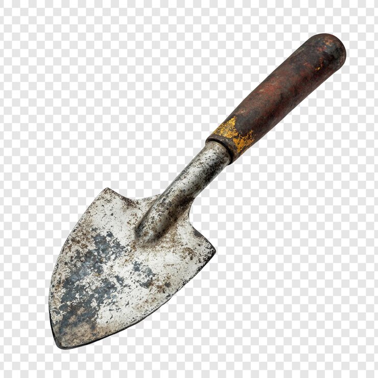 PSD Gratis rusty garden trowel a weathered tool of gardening