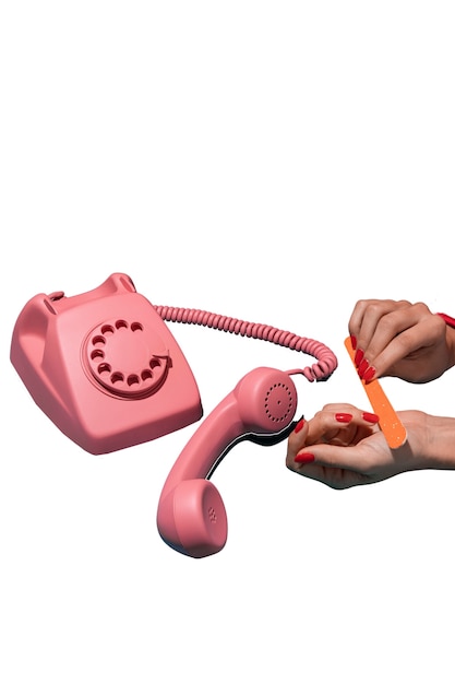 Una rutina aislada de cuidado de las uñas