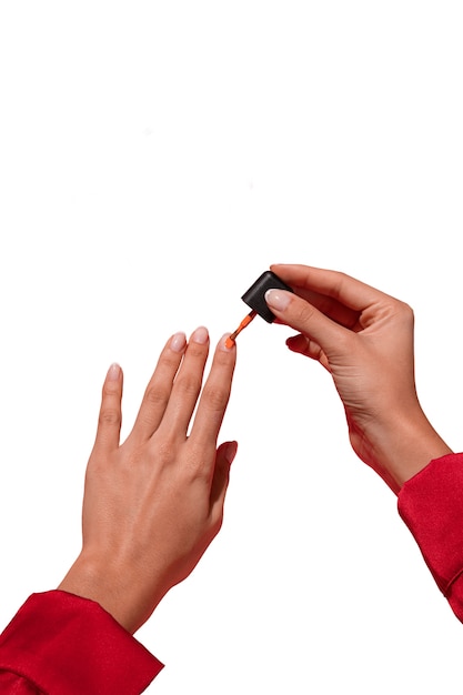 Una rutina aislada de cuidado de las uñas