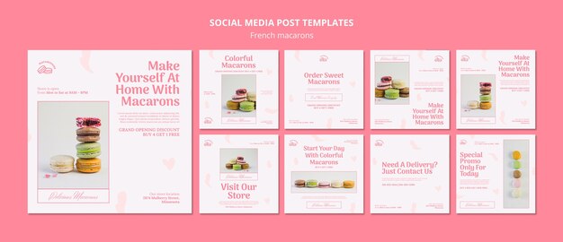 Sabrosas publicaciones de instagram de macarons franceses