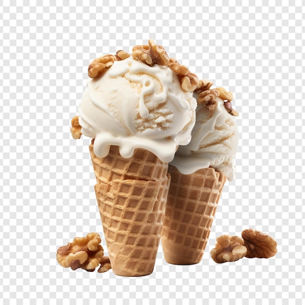 PSD gratuito sabroso helado de nueces crujientes png aislado sobre fondo transparente