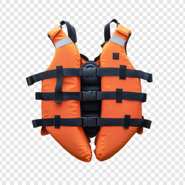 PSD Gratis safety orange life vest equipment water sports gear buoyancy aid personal flotation device emergency rescue boating accessory