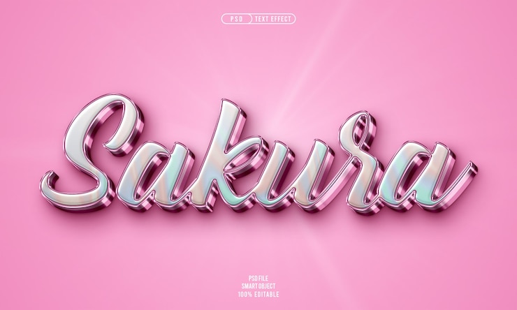 Sakura 3D bewerkbare tekst-effect