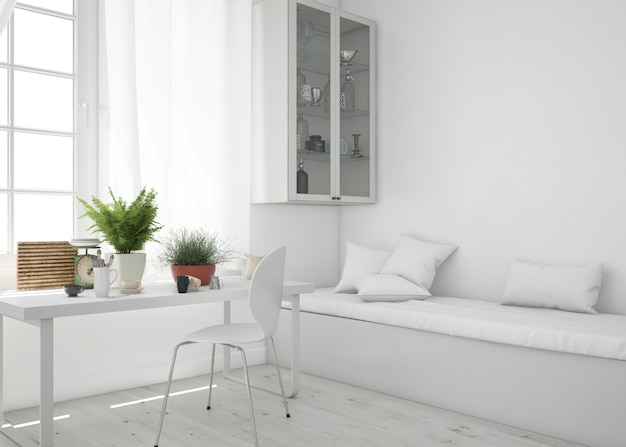 PSD gratuito sala de estar con mesa y sofá