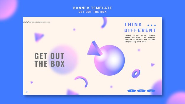 Salir de la plantilla de banner de concepto de caja