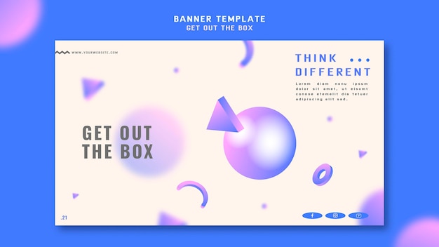 Salir de la plantilla de banner de concepto de caja