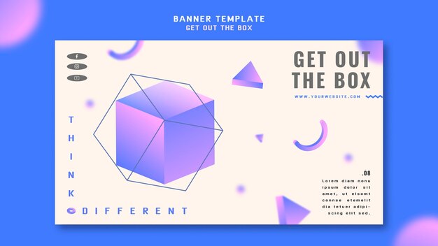 Salir de la plantilla de banner de concepto de caja