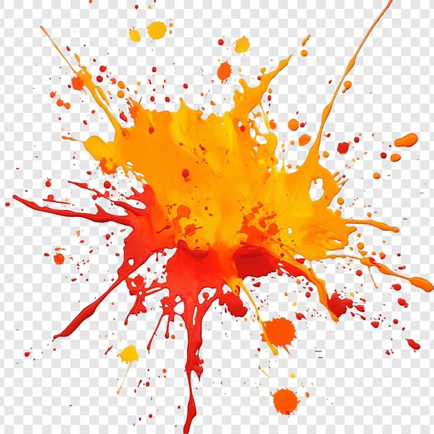 Las salpicaduras de pintura roja y naranja vibrantes