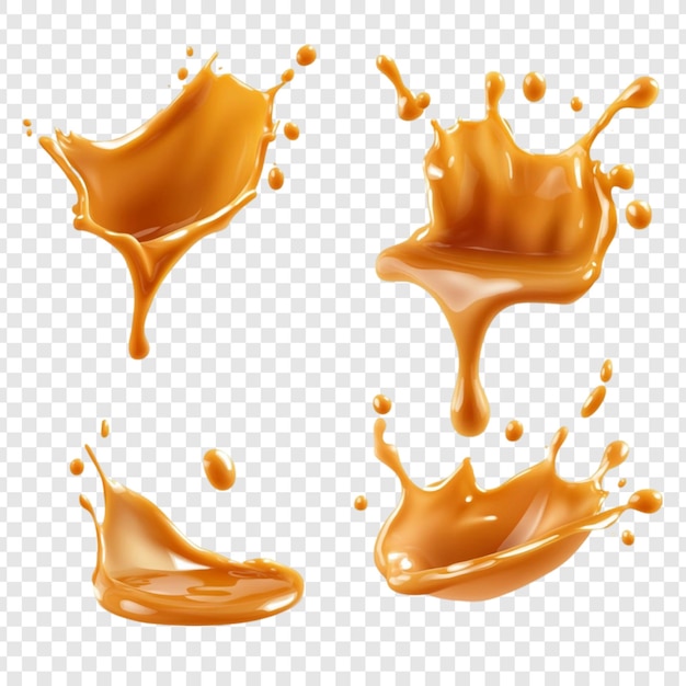 Salsa de caramelo salpicaduras de oro dulce delicioso
