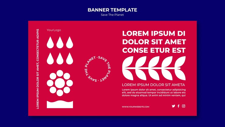 PSD gratuito salva il modello di banner del pianeta