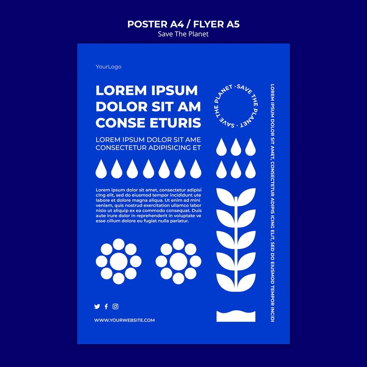 PSD gratuito salva il modello di poster del pianeta