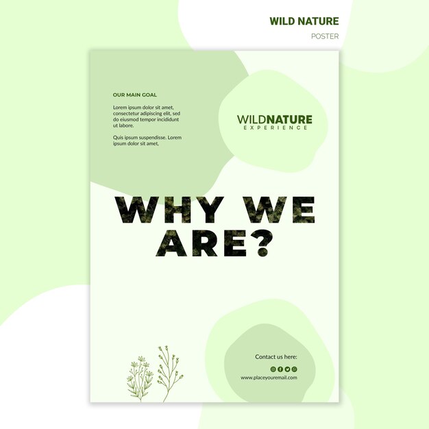 Salvare il modello di poster di natura selvaggia delle foreste
