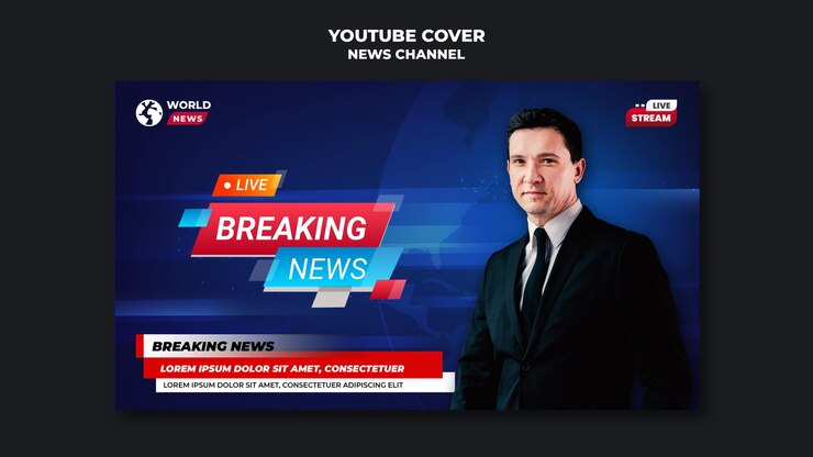 PSD Gratis sampul saluran berita youtube