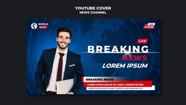 PSD Gratis sampul saluran berita youtube