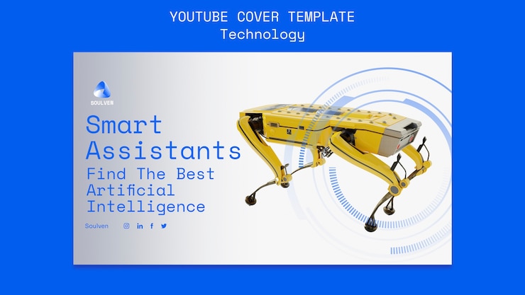 PSD Gratis sampul youtube teknologi ai gradien