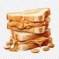 PSD gratuito sándwich de mantequilla de maní aislado sobre un fondo transparente
