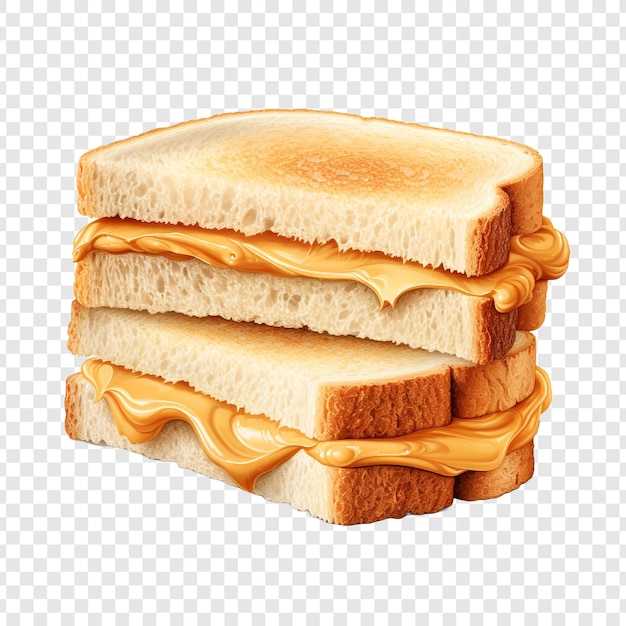 Gratis PSD sandwich met pindakaas geïsoleerd op een doorzichtige achtergrond