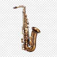 Gratis PSD saxofoon geïsoleerd op transparante achtergrond