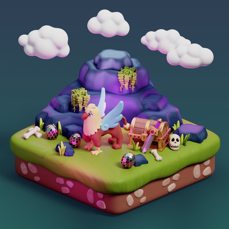 PSD gratuito scena di illustrazione fantastica