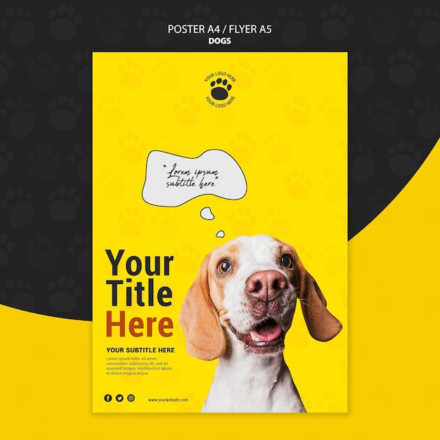 Gratis PSD schattige hond posterontwerp