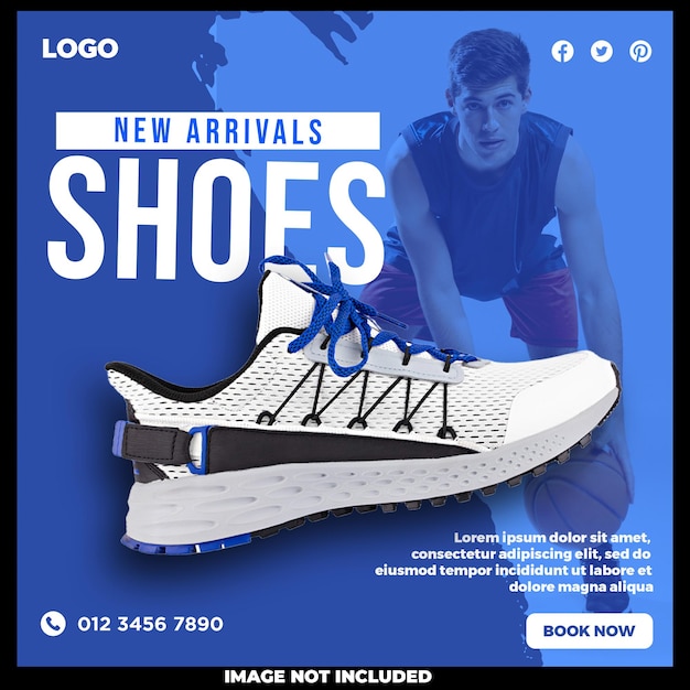 Gratis PSD schoenenverkoop voor postsjabloonontwerp voor sociale media
