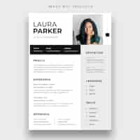 Gratis PSD schone cv- of cv-ontwerpsjabloon