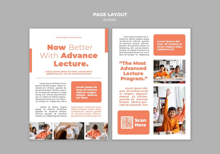 PSD Gratis school page layout template design