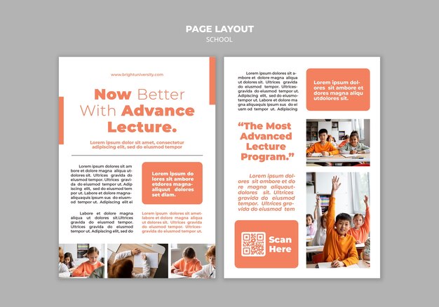 School page layout template design