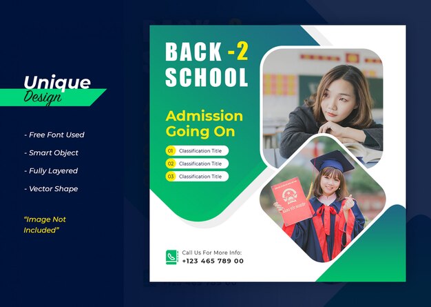 School toelating Social Media Banner Design