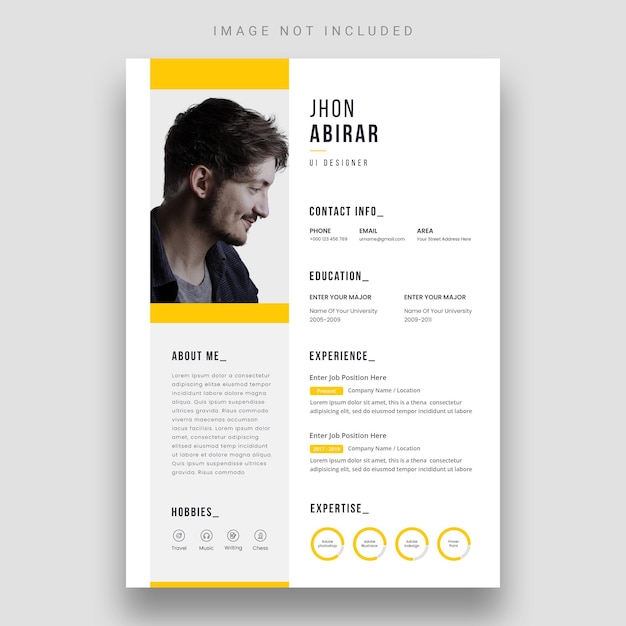 Gratis PSD schoon en modern cv of cv-sjabloon